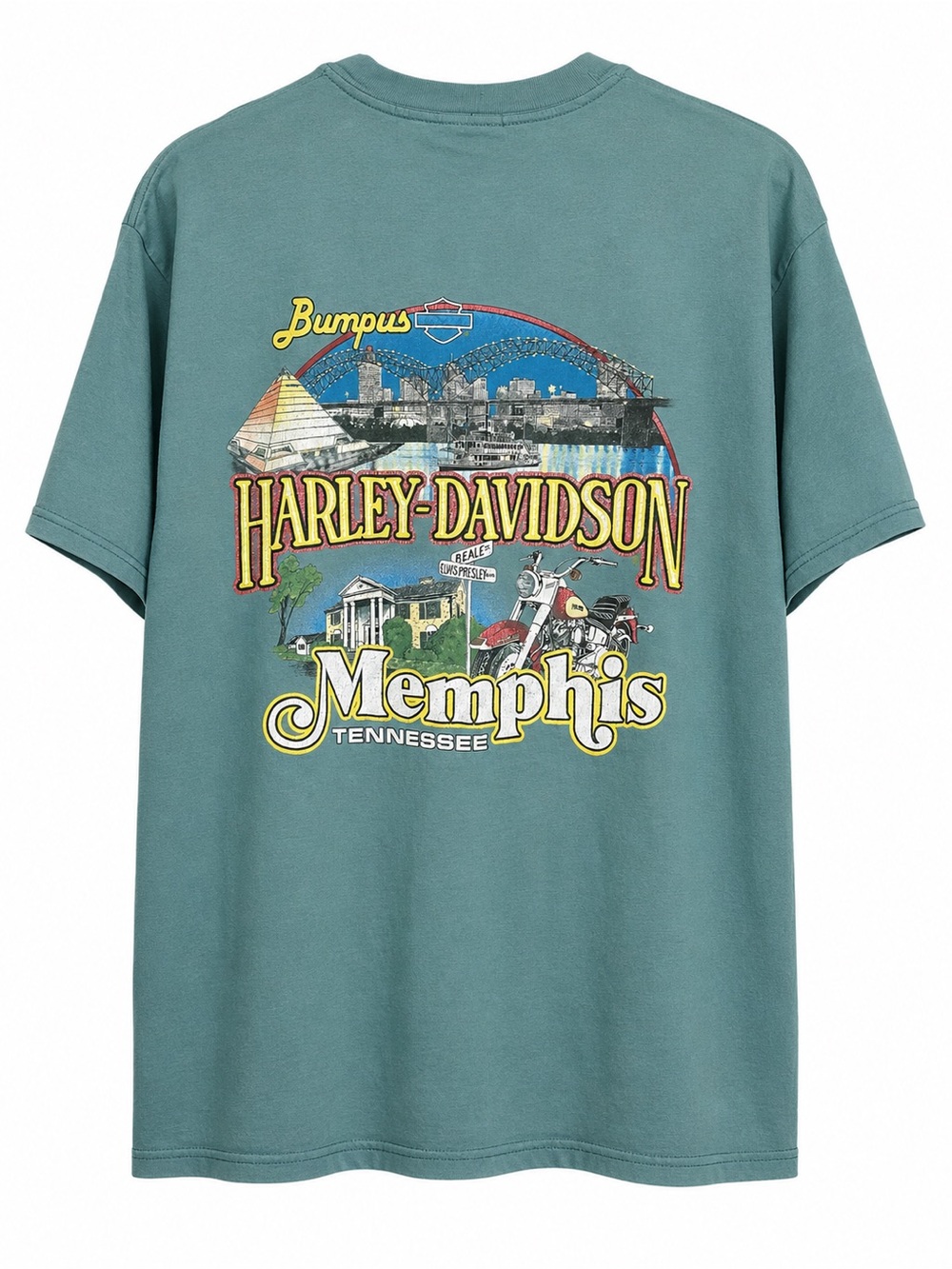 Vintage 1997 Harley Davidson Memphis Tennessee USA Graphic Tee Large